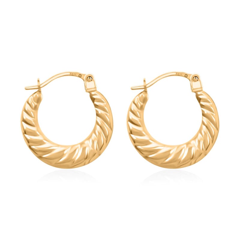 Hoop Earrings in14K Yellow Gold 0.50 Grams