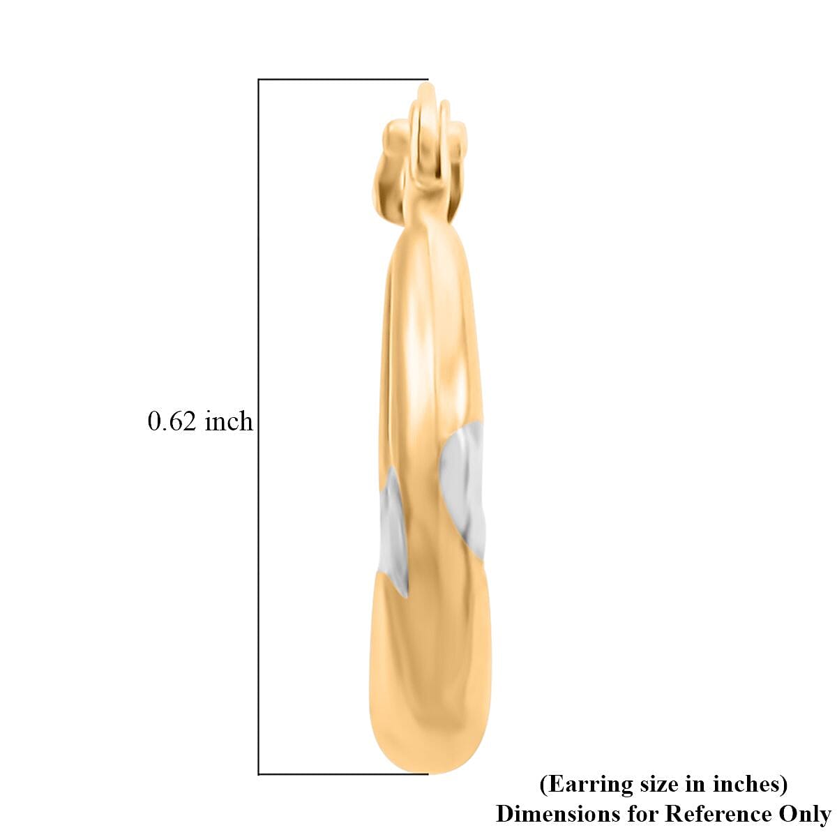 Hoop Earrings in 14K Yellow and White Gold 0.42 Grams