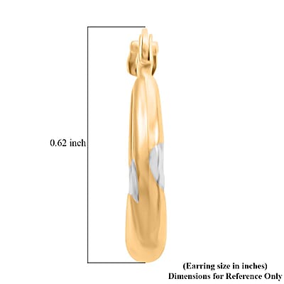 Hoop Earrings in 14K Yellow and White Gold 0.42 Grams