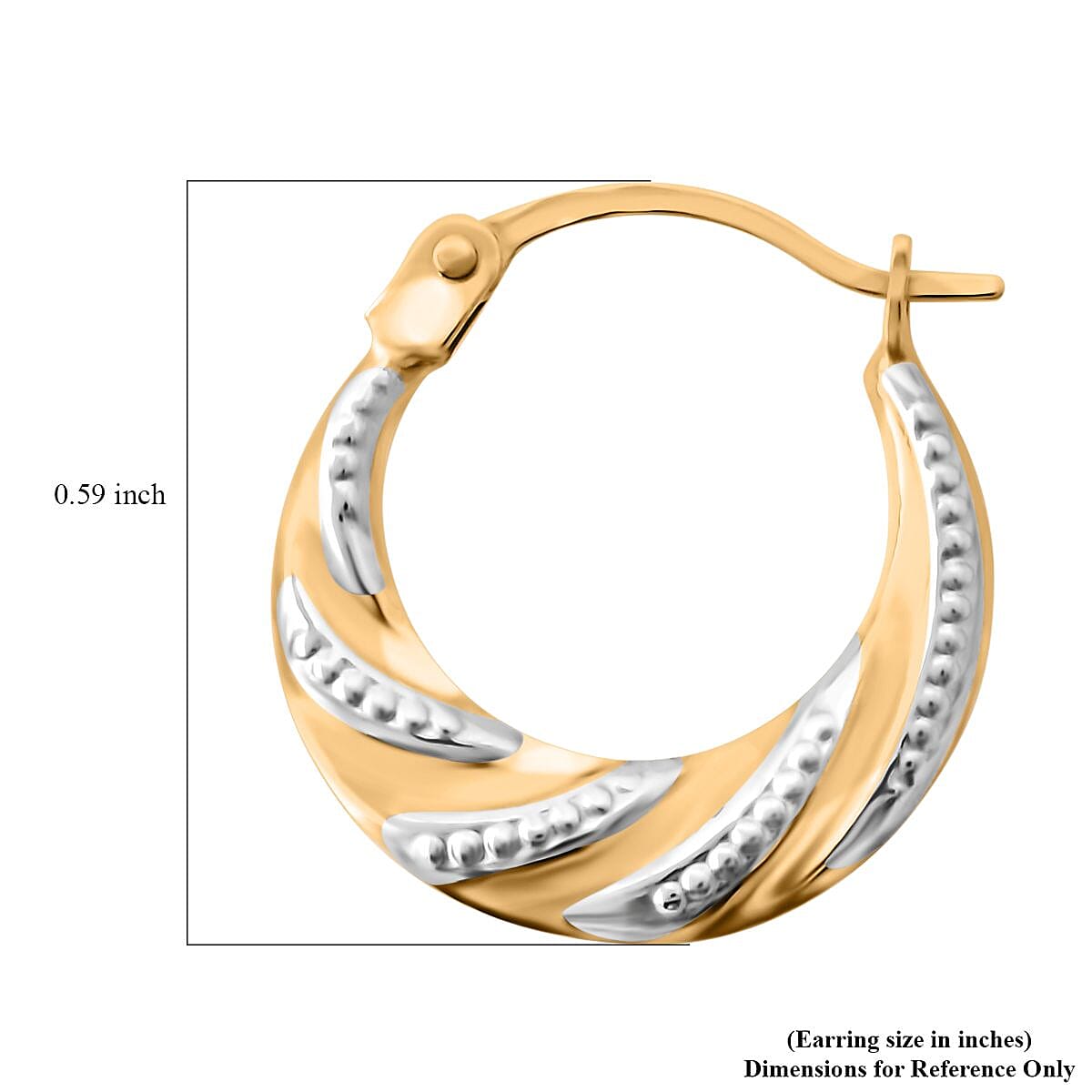 Hoop Earrings in 14K Yellow and White Gold 0.46 Grams
