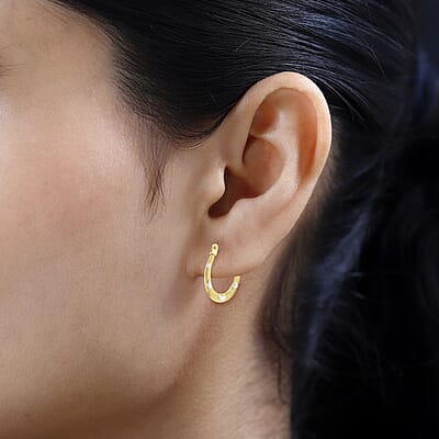 14K Yellow Gold Hoop Earrings 0.37 Grams