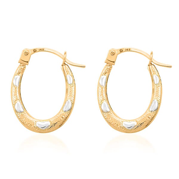 14K Yellow Gold Hoop Earrings 0.37 Grams
