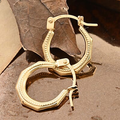 14K Yellow Gold Hoop Earrings 0.36 Grams