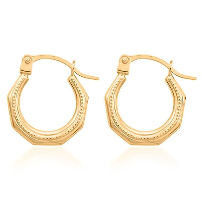 14K Yellow Gold Hoop Earrings 0.36 Grams