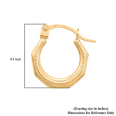 14K Yellow Gold Hoop Earrings 0.36 Grams