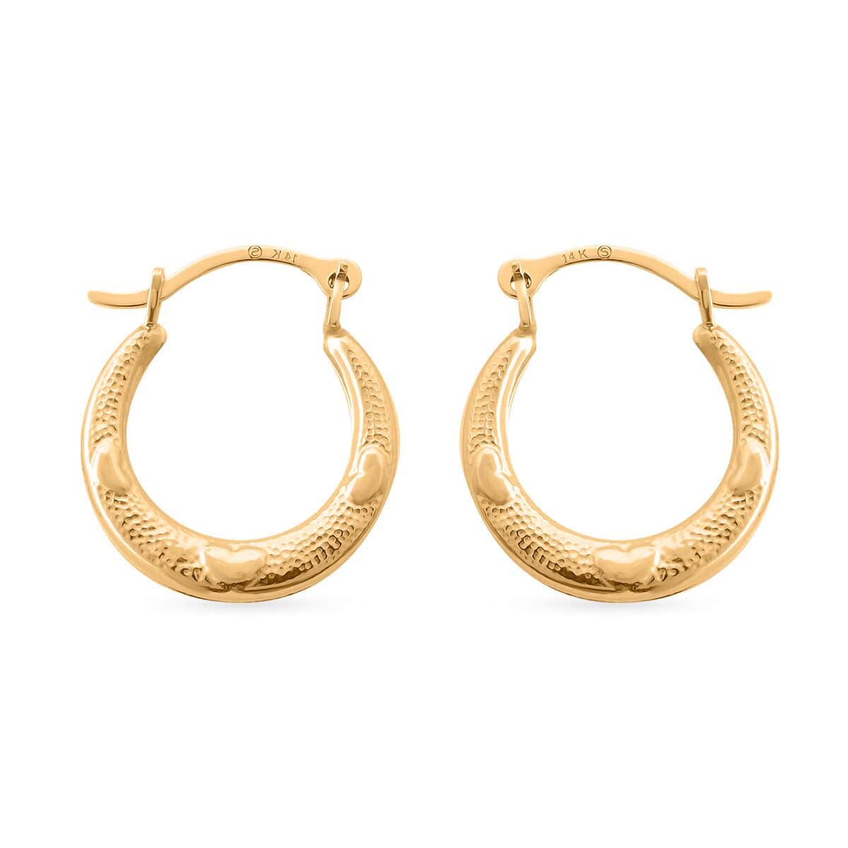 14K Yellow Gold Hoop Earrings 0.35 Grams image number 0
