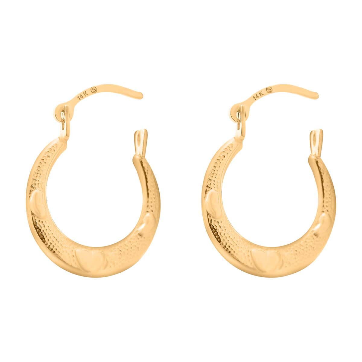 14K Yellow Gold Hoop Earrings 0.34 Grams image number 3