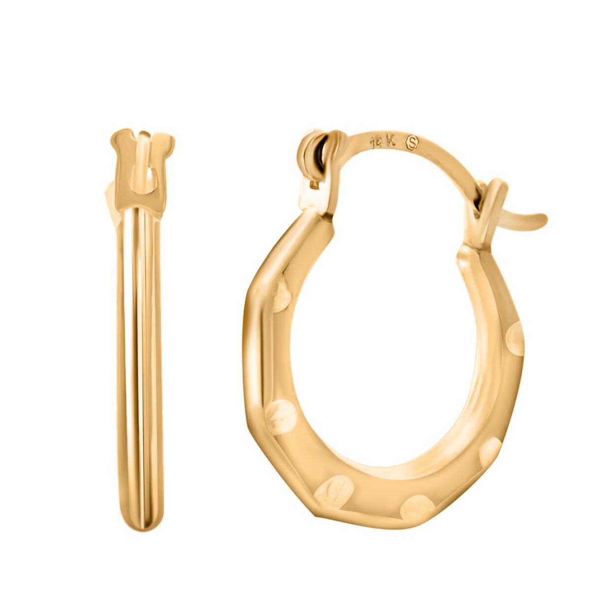 14K Yellow Gold Hoop Earrings 0.38 Grams image number 0