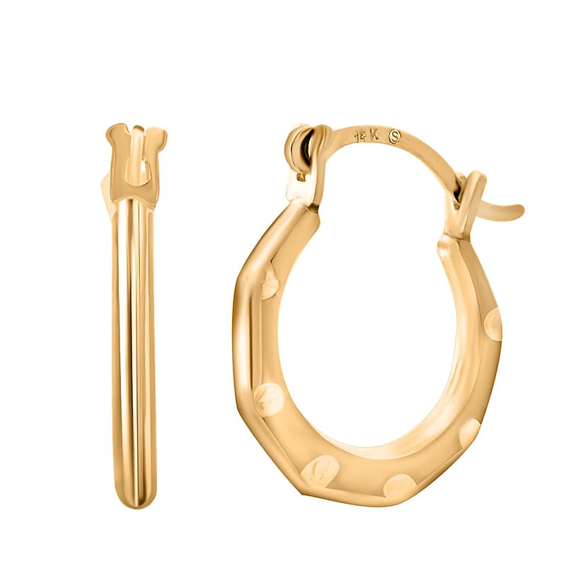 14K Yellow Gold Hoop Earrings 0.38 Grams