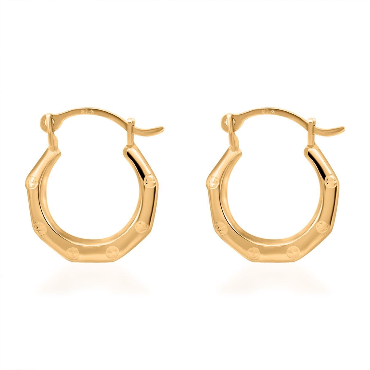 14K Yellow Gold Hoop Earrings 0.38 Grams image number 3