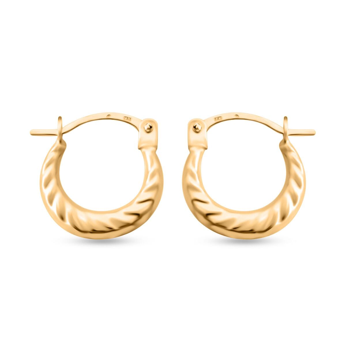 14K Yellow Gold Hoop Earrings 0.35 Grams image number 0