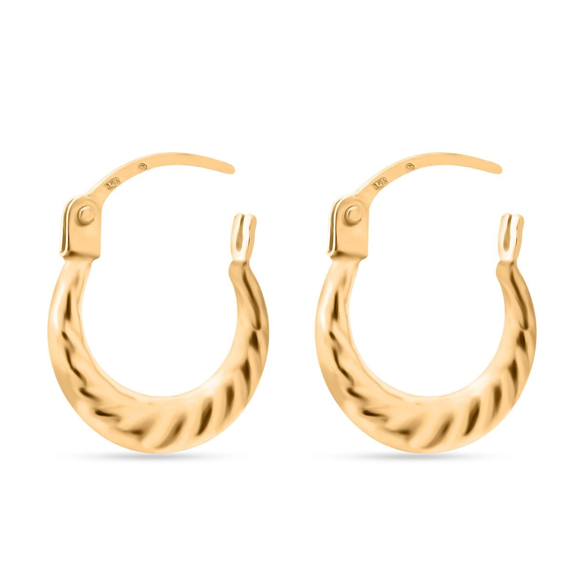 14K Yellow Gold Hoop Earrings 0.35 Grams image number 3
