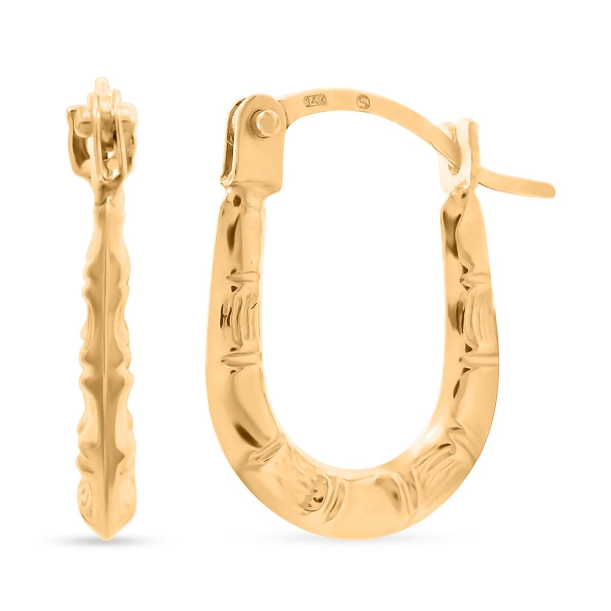 14K Yellow Gold Hoop Earrings 0.34 Grams image number 0