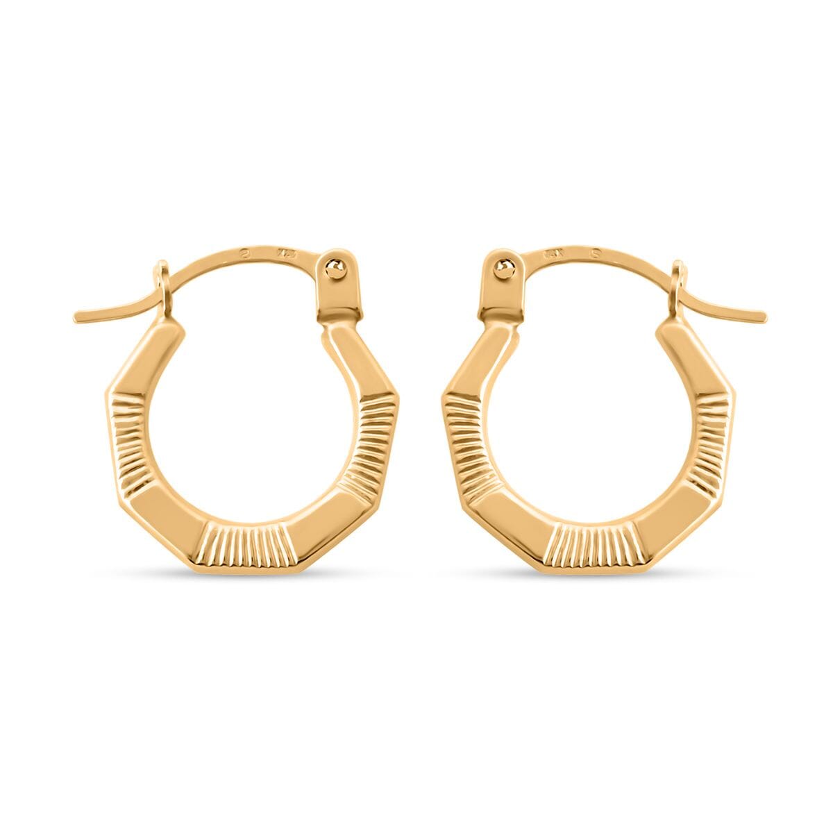 14K Yellow Gold Hoop Earrings 0.30 Grams image number 0