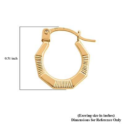14K Yellow Gold Hoop Earrings 0.30 Grams