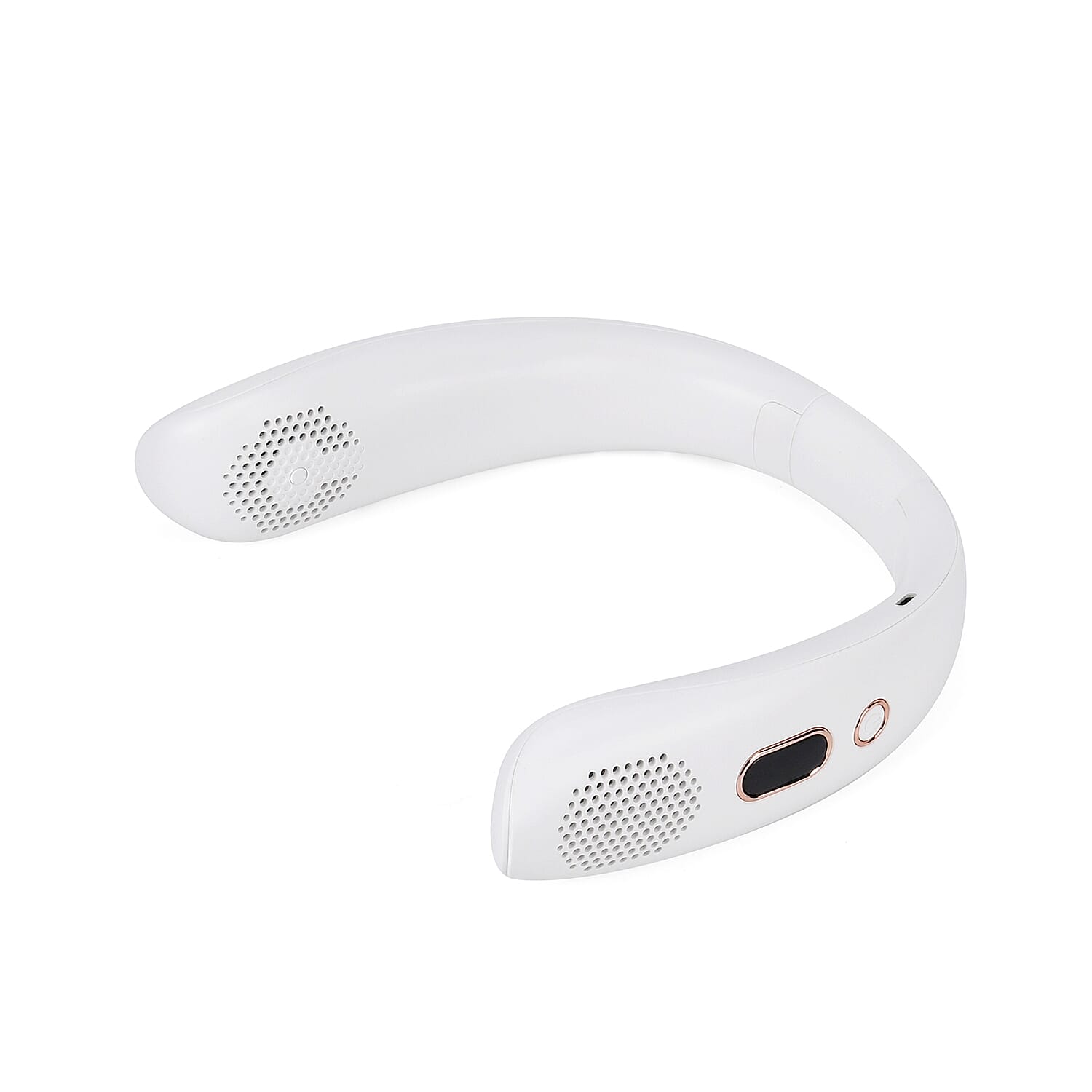 White Portable Bladeless Neck Fan with Display Screen and 3 Speed Mode (4000 mAh)