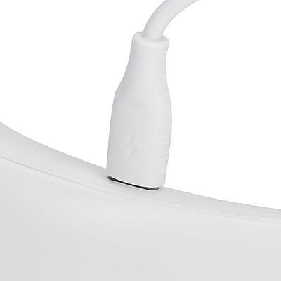 White Portable Bladeless Neck Fan with Display Screen and 3 Speed Mode (4000 mAh)