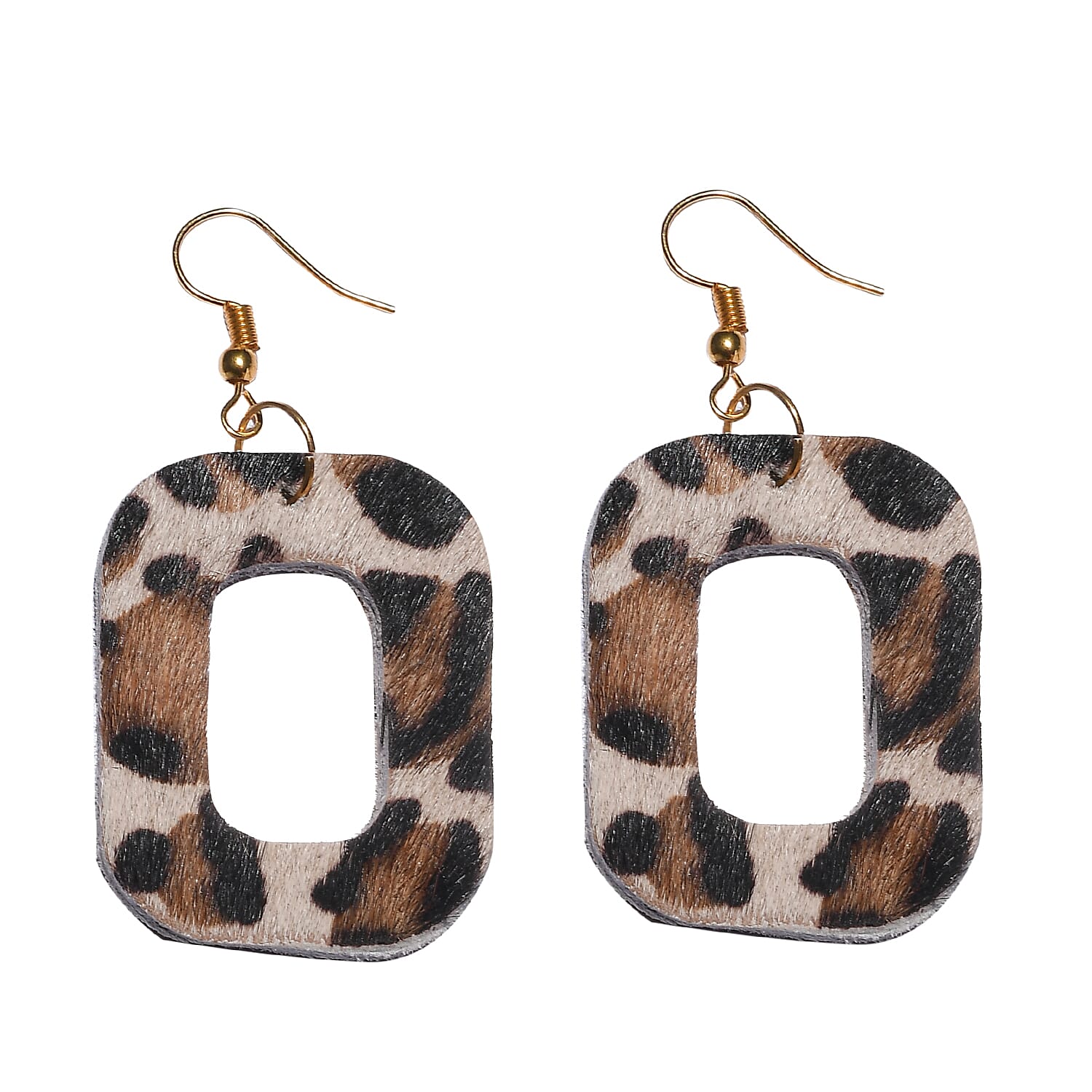 Mauve Genuine Leather Leopard Print RFID Messenger Sling Bag with Fringes and Leather Earrings
