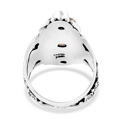 Sajen Silver Rutilated Golden Quartz and Brazilian Citrine 7.40 ctw Ring in Sterling Silver (Size 10.0)