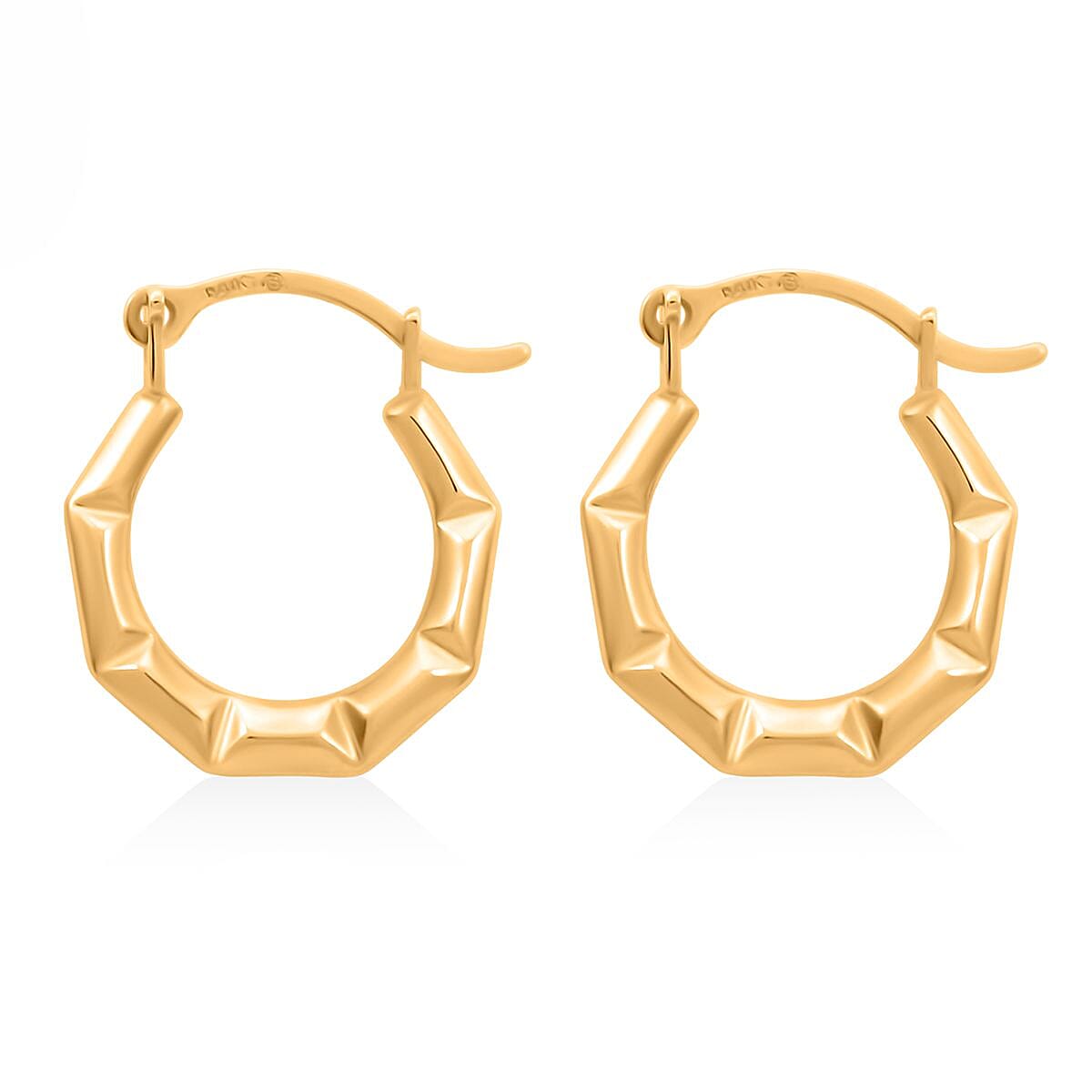 14K Yellow Gold Hoop Earrings 0.34 Grams image number 3