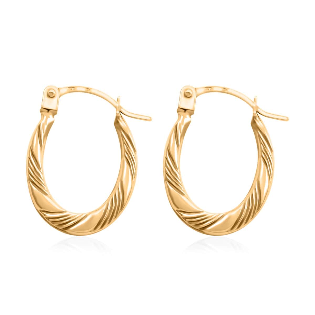 14K Yellow Gold Hoop Earrings (0.35g) image number 3