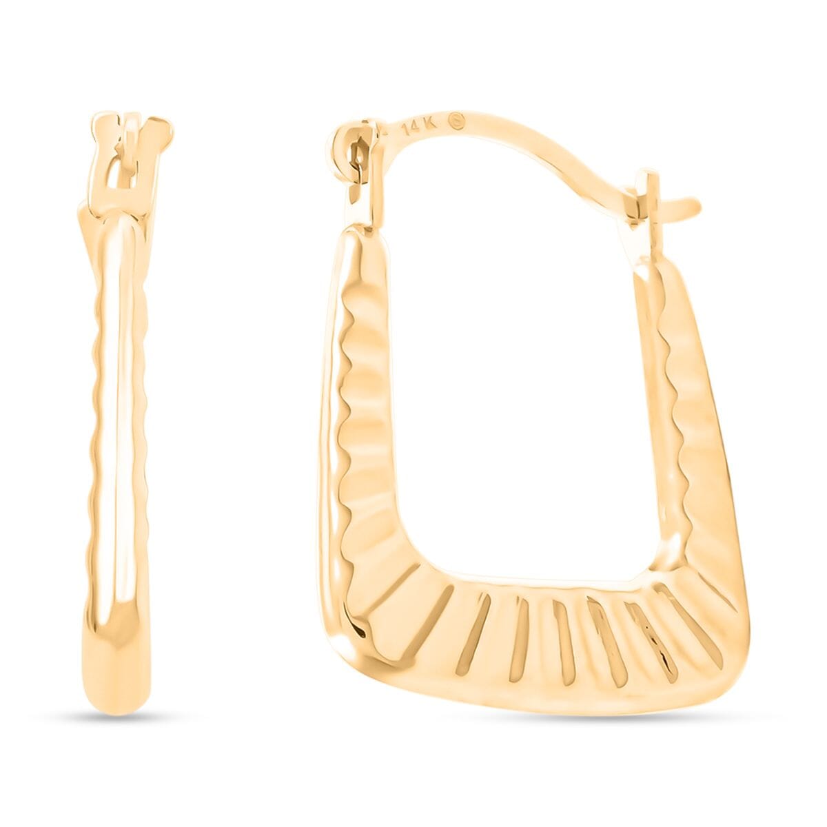 14K Yellow Gold Earrings 0.42 Grams image number 0