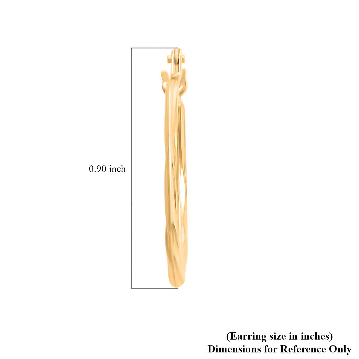14K Yellow Gold Twisted Hoop Earrings 0.53 Grams