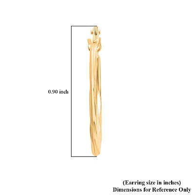 14K Yellow Gold Twisted Hoop Earrings 0.53 Grams