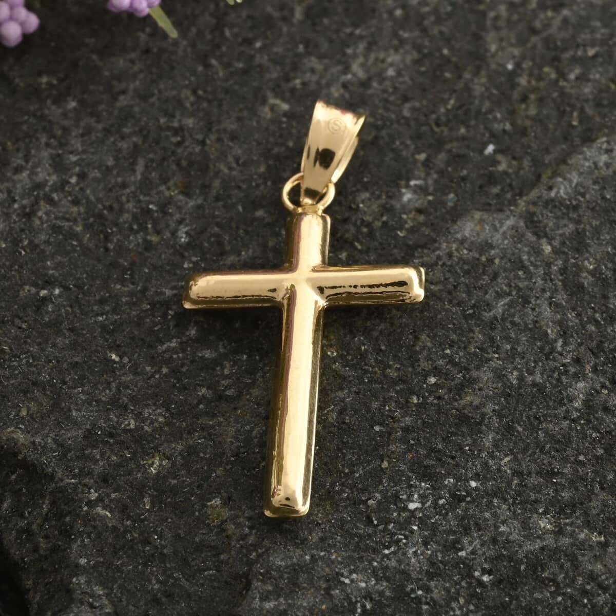 14K Yellow Gold Cross Pendant (0.33g) image number 1