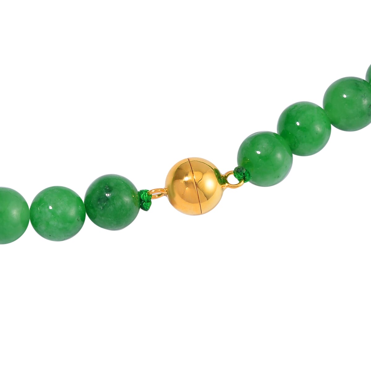 Green Jade (D) 368.00 ctw Carved Rose Pendant with Beaded Necklace in 18K Vermeil Yellow Gold Over Sterling Silver 20 Inches image number 5