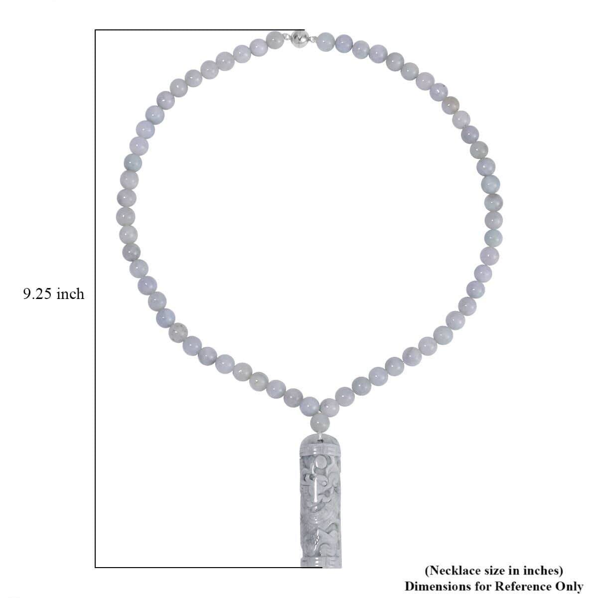 Natural Jade Carved Dragon Beaded Necklace 20 Inches in Rhodium Over Sterling Silver 308.00 ctw image number 5