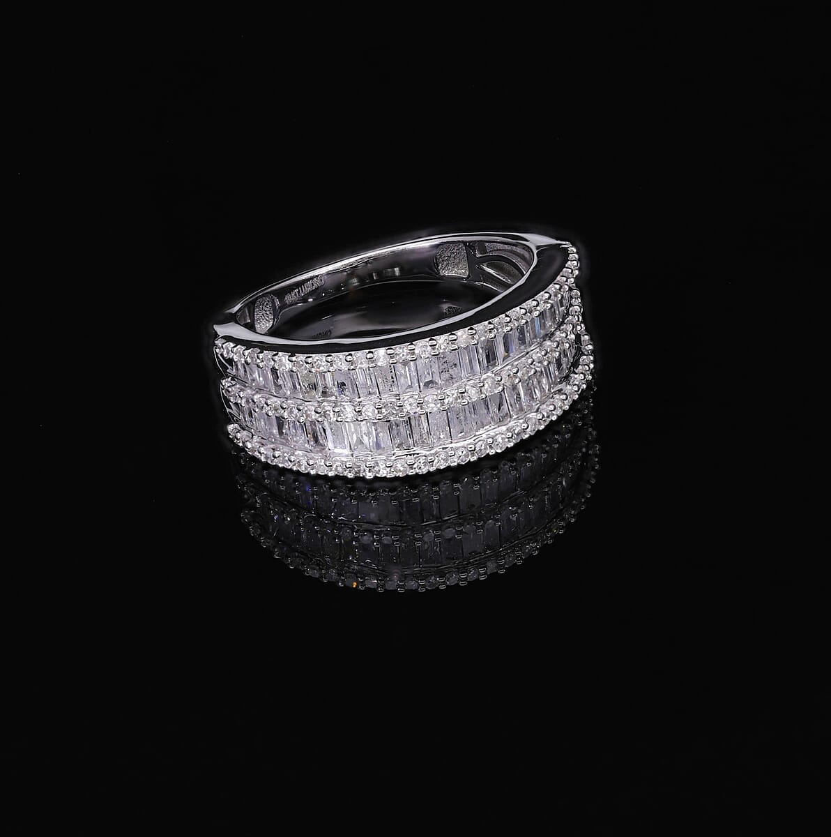 SGL Certified 10K White Gold G-H I3 Diamond Ring (Size 5.0) 4 Grams 1.00 ctw image number 1