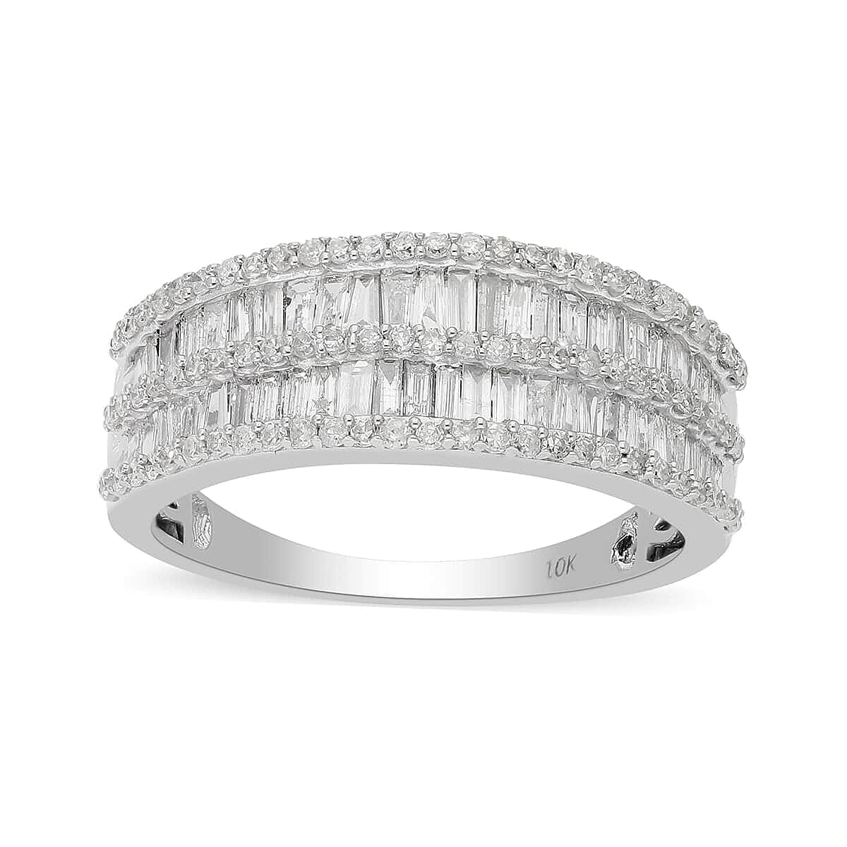 SGL Certified G-H I3 Diamond 1.00 ctw Ring in 10K White Gold (Size 8.5) 4 Grams image number 0