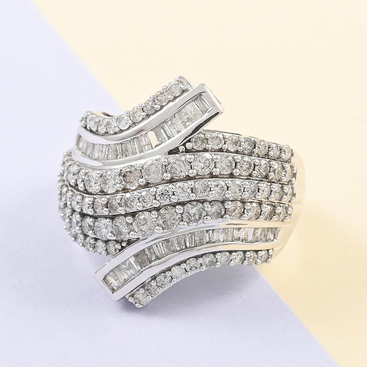 10K White Gold G-H I3 Diamond Ring (Size 8.5) 7.35 Grams 2.00 ctw image number 1