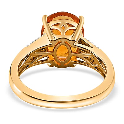 D'Joy Premium Brazilian Fire Opal and Multi Gemstone 2.75 ctw Ring in Vermeil Yellow Gold Over Sterling Silver (Size 7.0)