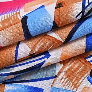 Tamsy Blue Art A-Line Viscose Sleeveless Dress - One Size Plus