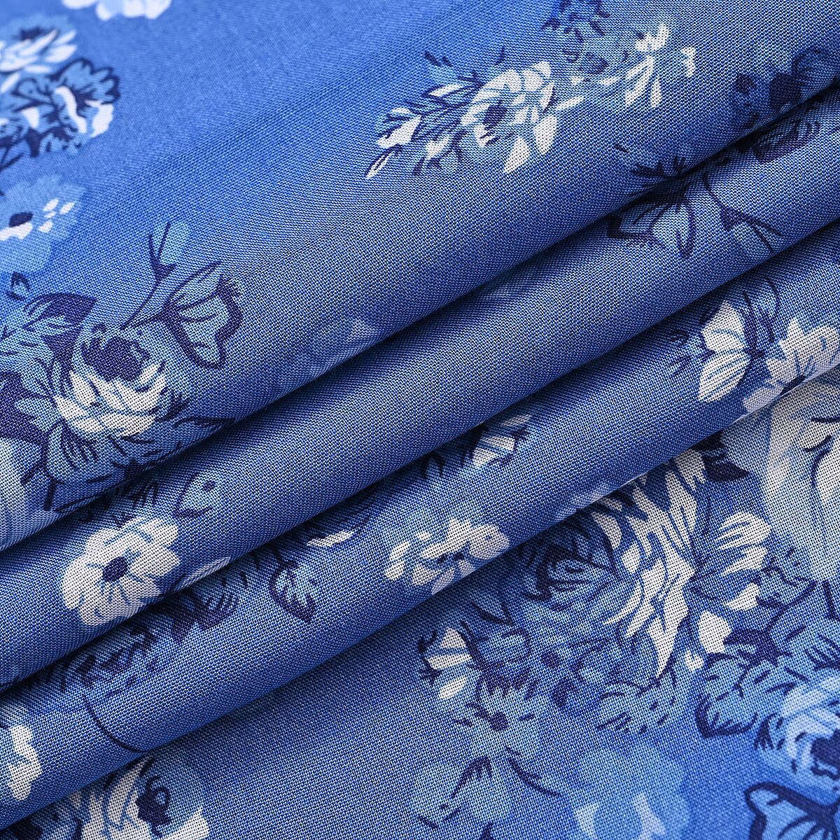 Tamsy Blue Rose A-Line Viscose Sleeveless Dress - One Size Plus image number 3