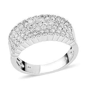 NY Closeout 14K White Gold Diamond Ring (Size 7.5) 5.50 Grams 1.50 ctw