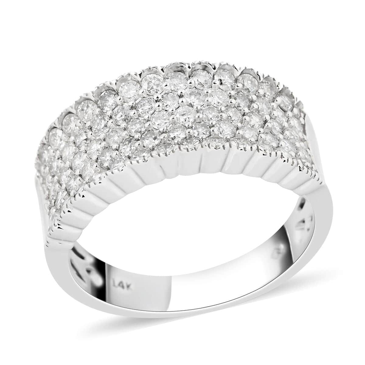 NY Closeout 14K White Gold Diamond Ring (Size 8.5) 5.50 Grams 1.50 ctw image number 0