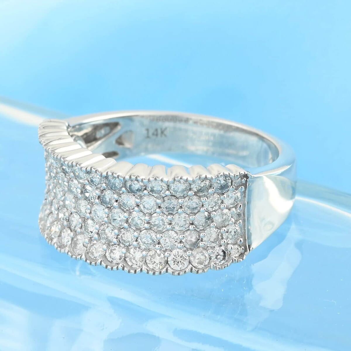 NY Closeout 14K White Gold Diamond Ring (Size 8.5) 5.50 Grams 1.50 ctw image number 1