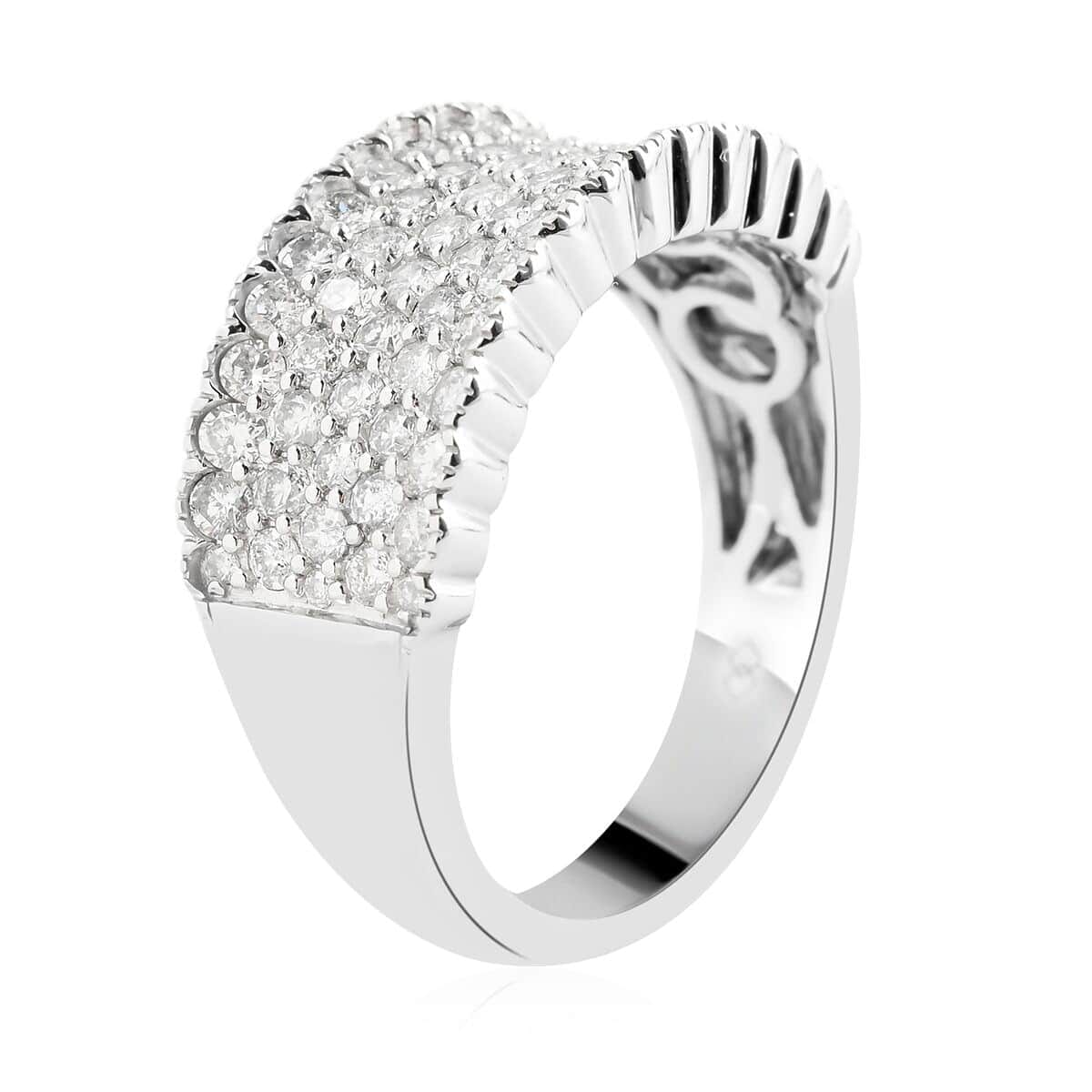 NY Closeout 14K White Gold Diamond Ring (Size 8.5) 5.50 Grams 1.50 ctw image number 3