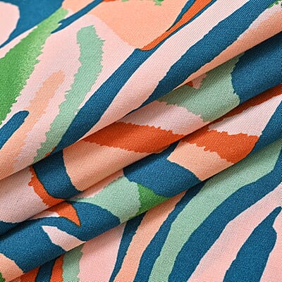 Tamsy Multi Tiger A-Line Viscose Sleeveless Dress - One Size Plus
