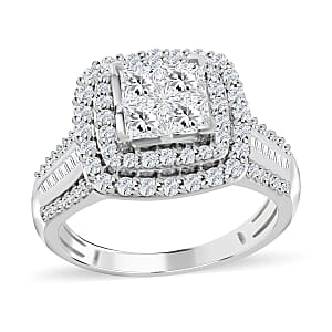 NY Closeout 10K White Gold Diamond Ring (Size 10.0) 5.70 Grams 1.75 ctw