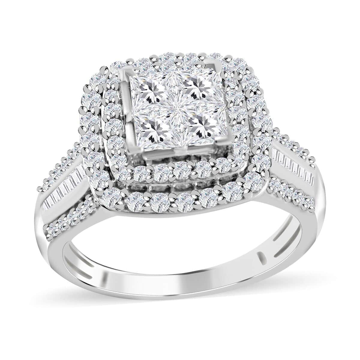 NY Closeout 10K White Gold Diamond Ring (Size 10.5) 5.70 Grams 1.75 ctw image number 0