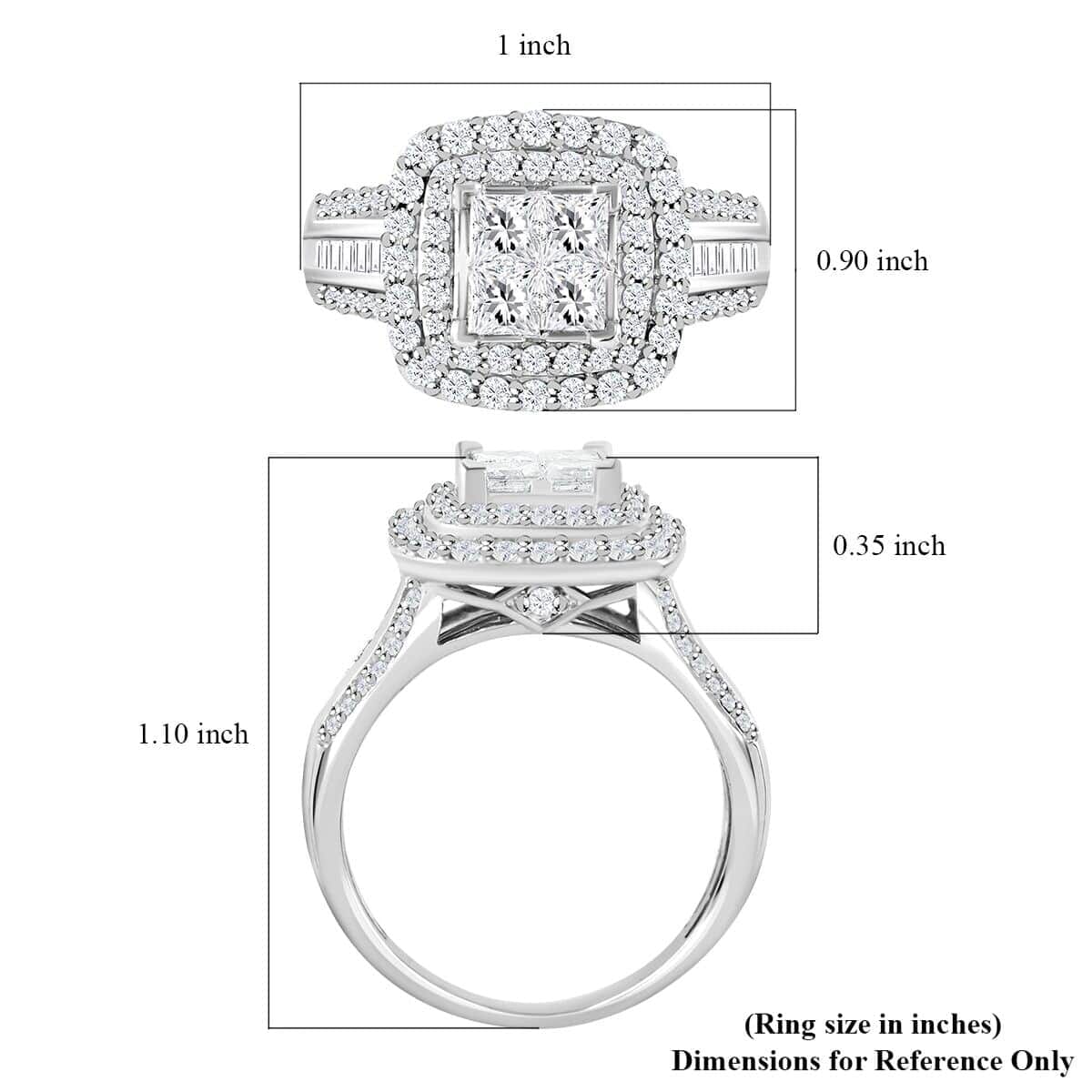 NY Closeout 10K White Gold Diamond Ring (Size 10.5) 5.70 Grams 1.75 ctw image number 5