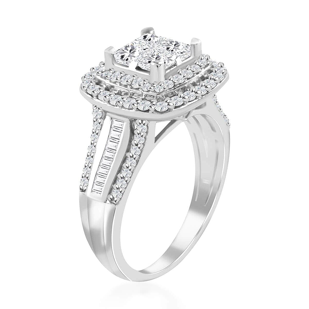 NY Closeout 10K White Gold Diamond Ring (Size 6.0) 5.70 Grams 1.75 ctw image number 3