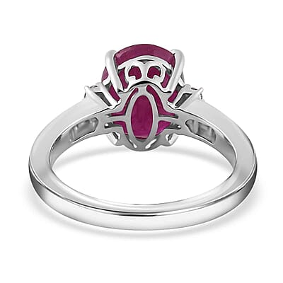 Luxoro 14K White Gold AAA Mozambique Ruby and G-H I2 Diamond Ring (Size 10.0) 3.25 ctw