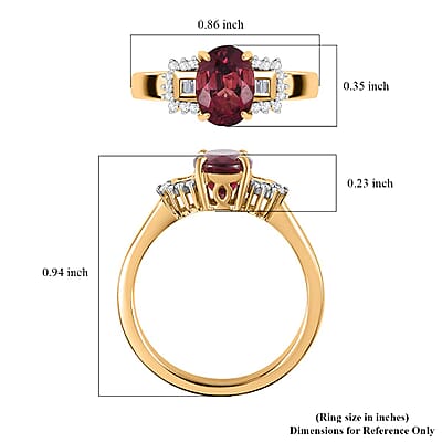 Luxoro 10K Yellow Gold AAA Ouro Fino Rubellite, Diamond (G-H, I2) Ring (Size 10.0) 1.45 ctw