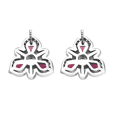 Ouro Fino Rubellite and Multi Gemstone Earrings in Platinum Over Sterling Silver 1.50 ctw