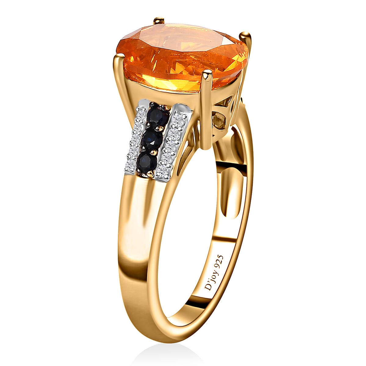 D'Joy Premium Brazilian Fire Opal and Multi Gemstone 2.75 ctw Ring in Vermeil Yellow Gold Over Sterling Silver (Size 10.0) image number 3